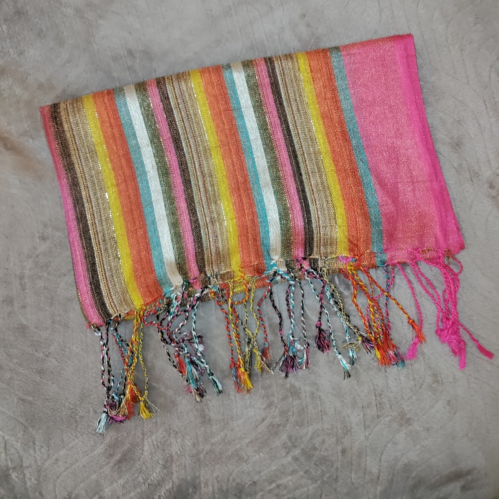 Multicolor Striped Scarf Shawl